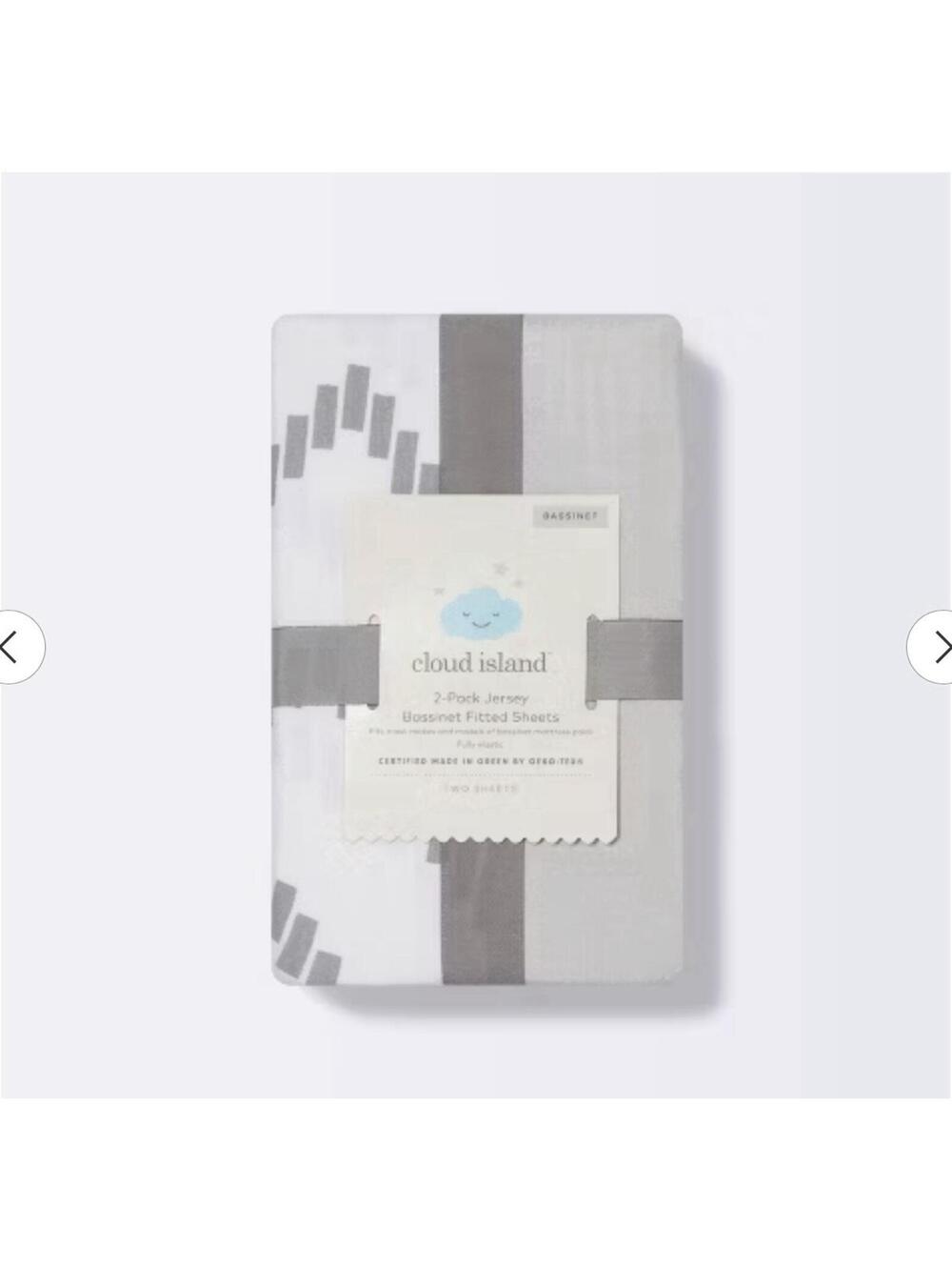 Cloud Island Jersey Crib Fitted Sheets 2–pack Grey Chevron